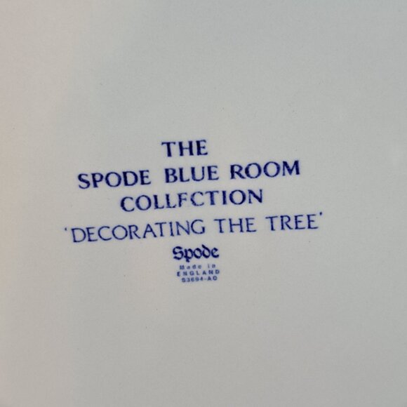 The Spode Blue Room Collection PLATE 8.25” Decorating the Tree, made in England - Picture 6 of 6